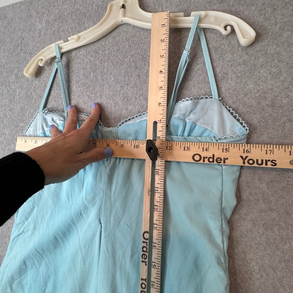 Coquette Corset Mini Dress Baby Blue Lace Trim Sexy‎ Y2K Club Dress Womens Large - Picture 6 of 10